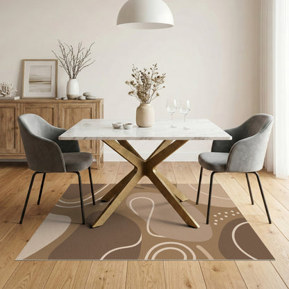Organic Abstract Brown Area Rug