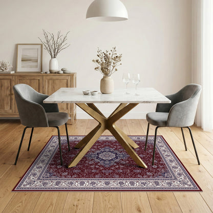 Red Traditional Persian Red Floral Medallion Traditional Persian Area Rug