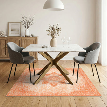 Orange Persian Medallion Area Rug