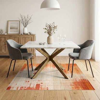 Orange Distressed Vintage Area Rug