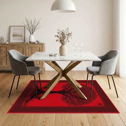 Red Tree of Life Area Rug