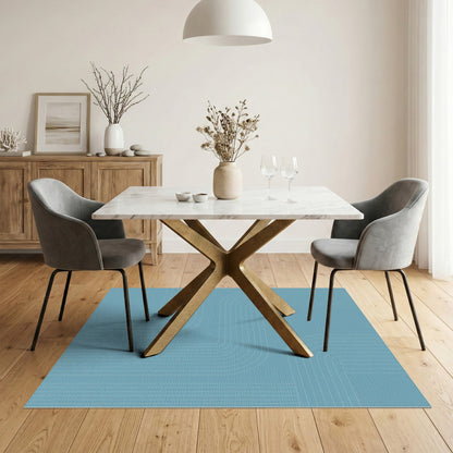 Blue Teal Geometric Lines Area Rug