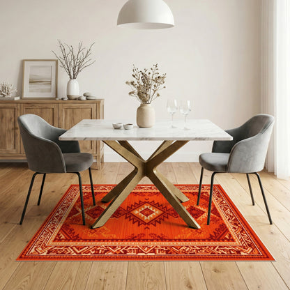 Bold Red Southwestern Area Rug