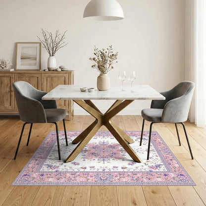 Pink Floral Vintage Area Rug