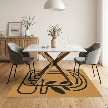 Orange Geometric Arch Plant Area Rug