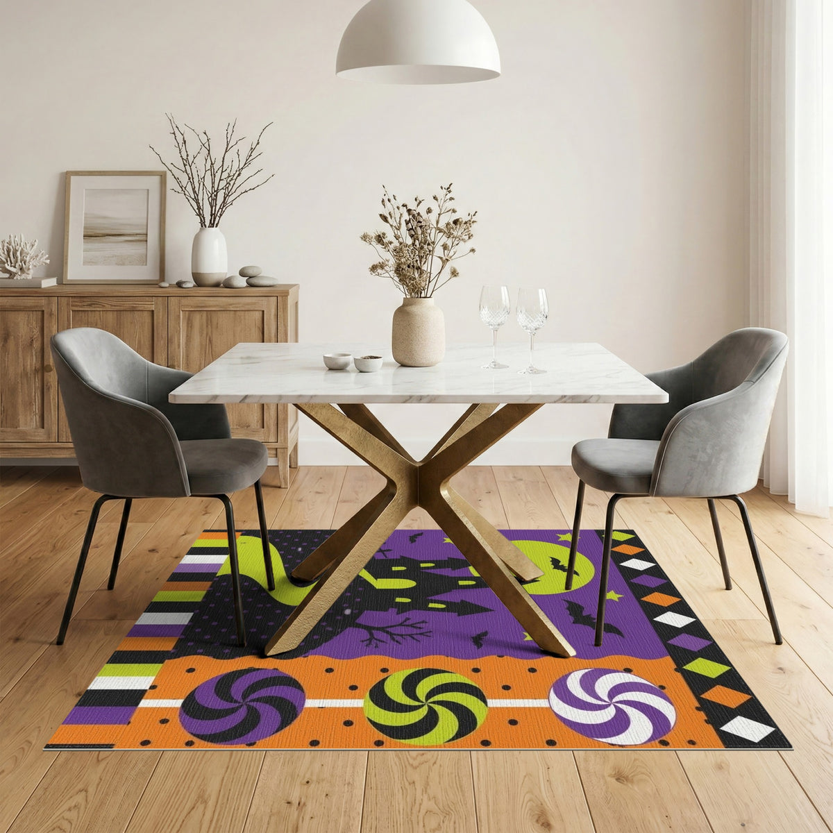 Halloween Castle Kids Washable Area Rug