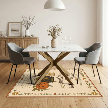 Beige and Neutral Halloween Tyme Vintage Area Rug