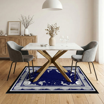 Midnight Witch Bat Celestial Area Rug