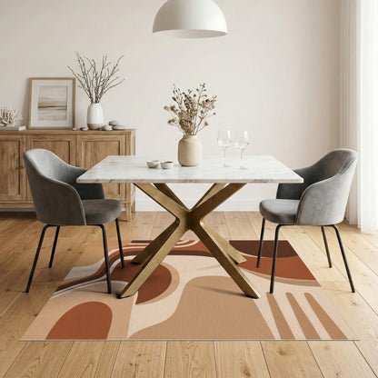 Brown and Tan Brown Tan Organic Abstract Area Rug