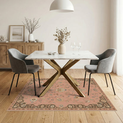 Pink Floral Vintage Area Rug