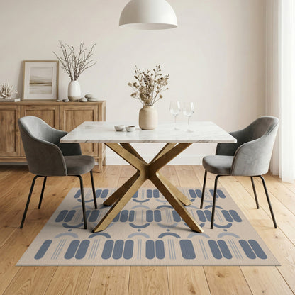 Blue Geometric Area Rug