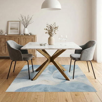 Blue and Teal Blue Teal Abstract Flow Area Rug