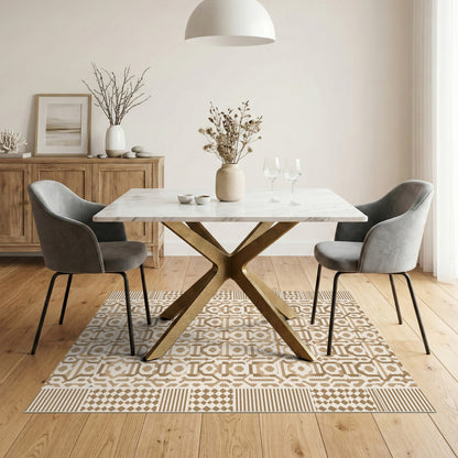 Brown Tan Geometric Area Rug