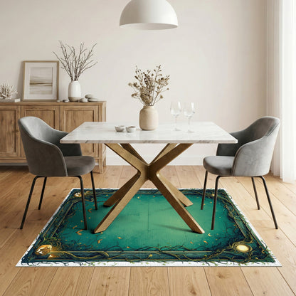 Enchanted Teal Vine Halloween Area Rug