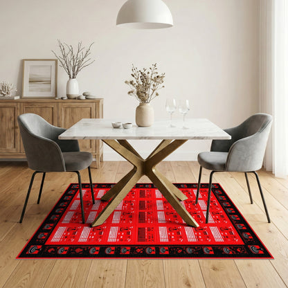 Red Retro Arcade Joystick Area Rug