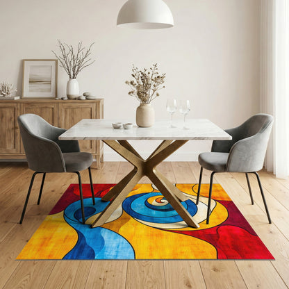 Abstract Area Multi-color and Patterns Vibrant Swirl Abstract Multi-Color Area Rug