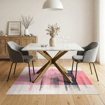 Pink Abstract Face Silhouette Rug