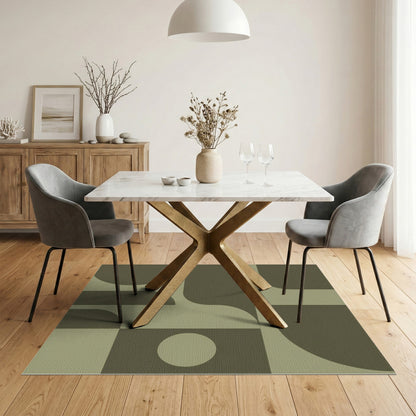 Olive Green Olive Green Geometric Area Rug