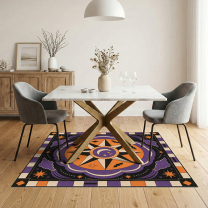 Purple Celestial Star Halloween Area Rug