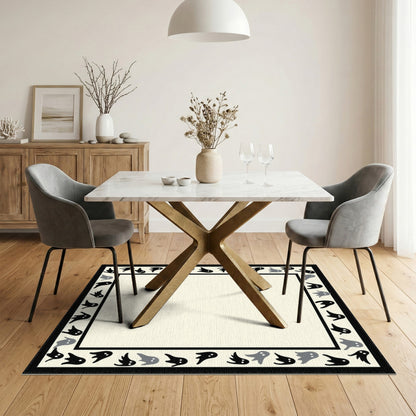 Ghost Border Kids Cartoon Area Rug