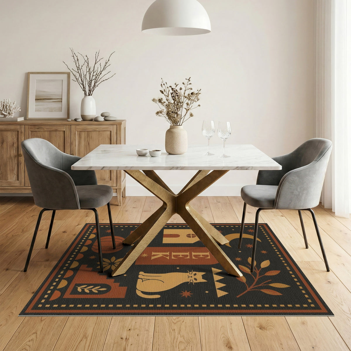 EEK Halloween Cat Pumpkin Area Rug