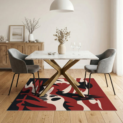Gothic Red Skull Cathedral Area Rug