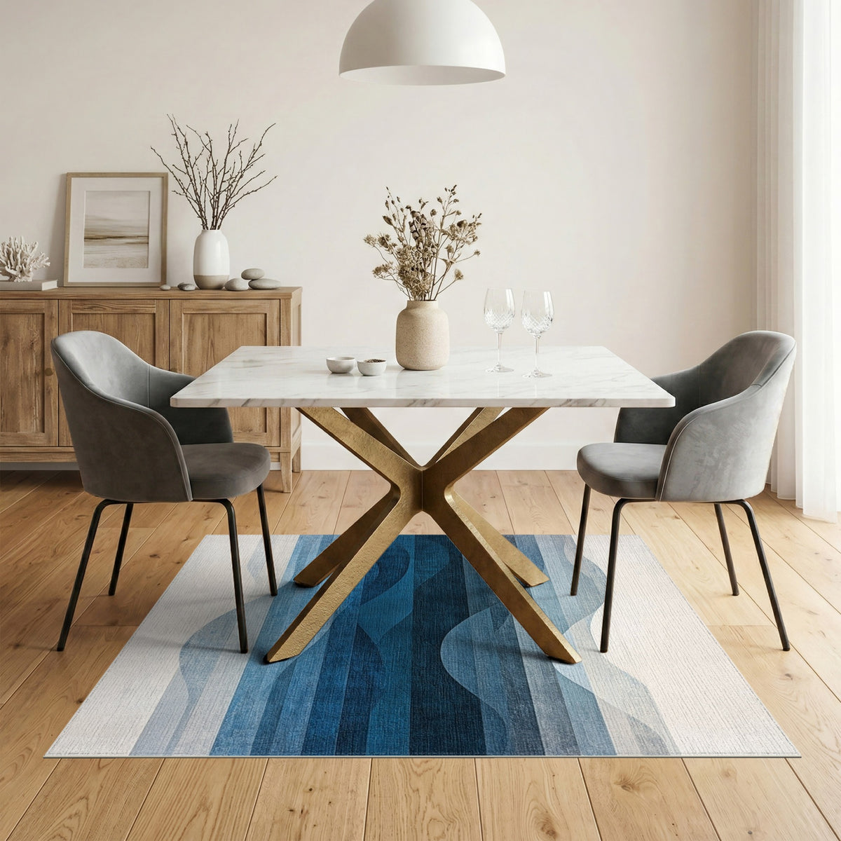 Blue Wave Abstract No. 13 Area Rug