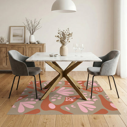 Abstract Brown Tan Area Rug