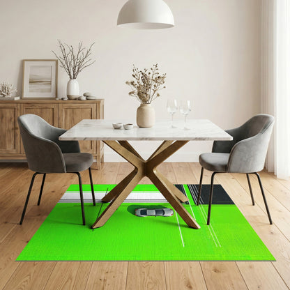 Bold Green Geometric Area Rug