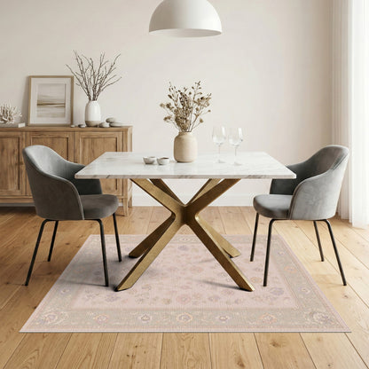 Soft Pastel Floral Vintage Area Rug