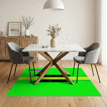 Green Bold Green Geometric Area Rug