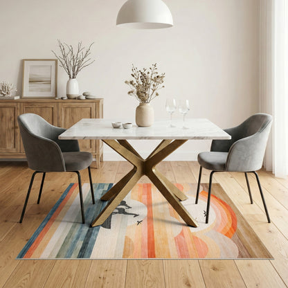 Giraffes Boat Sunset Kids Area Rug