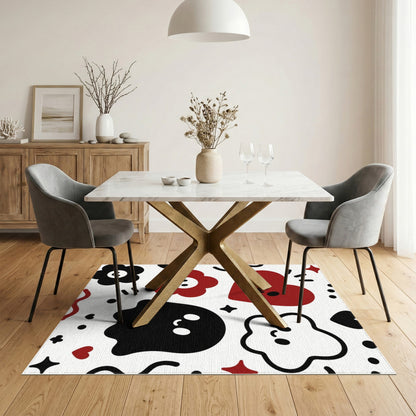 Cute Ghost Heart Kids Cartoon Washable Area Rug