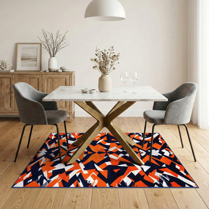 Geometric Modern Multi-color and Patterns Bold Orange Geometric Area Rug