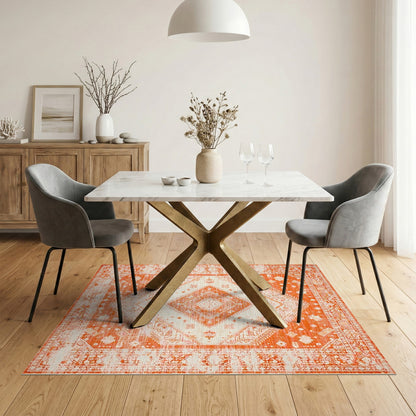 Orange Distressed Vintage No. 8 Area Rug