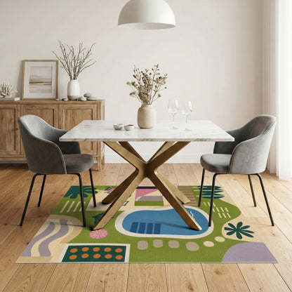 Geometric Modern Abstract Geometric Poolside Area Rug