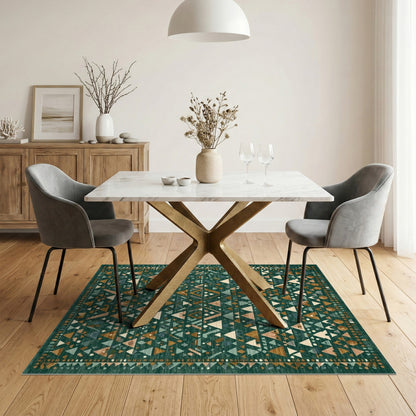 Green Heritage Tribal Green Heritage Tribal Geometric Area Rug
