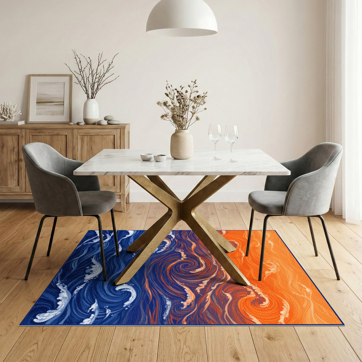 Swirling Ocean Wave Area Rug