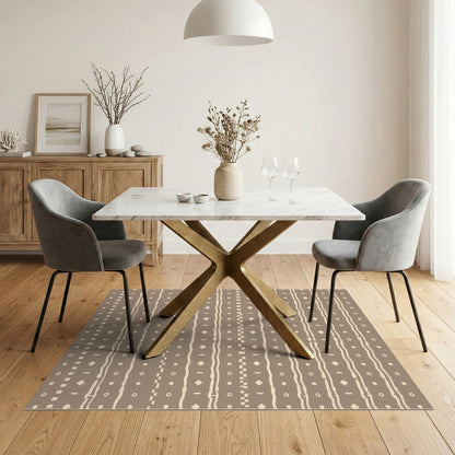 Brown Tan Heritage Tribal Area Rug