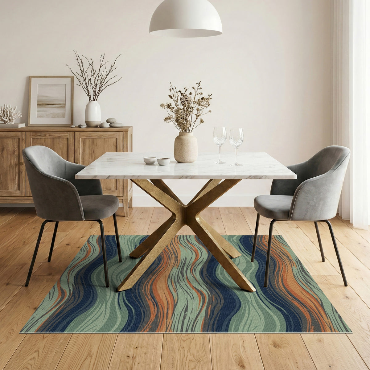 Abstract Area Fluid Wave Abstract Area Rug