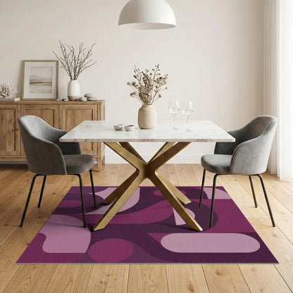 Abstract Area Purple Abstract Geometric Area Rug