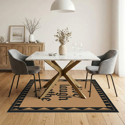 Live Laugh Loathe Brown Area Rug