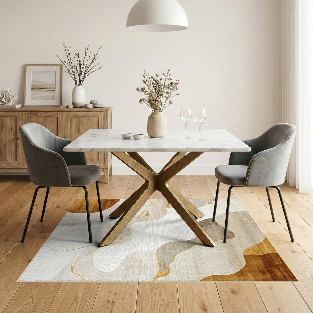 ODIKA Flowing Abstract Neutral Area Rug
