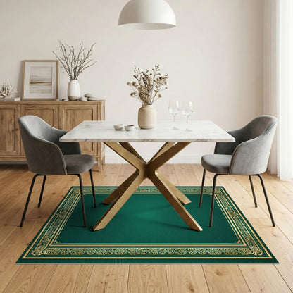 Traditional Persian Emerald Green Gold Ornate Persian Area Rug