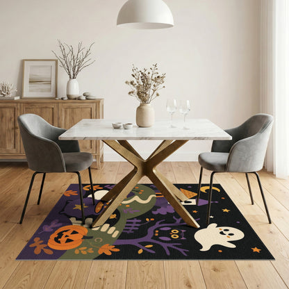 Spooky Ghost Cauldron Halloween Kids Area Rug