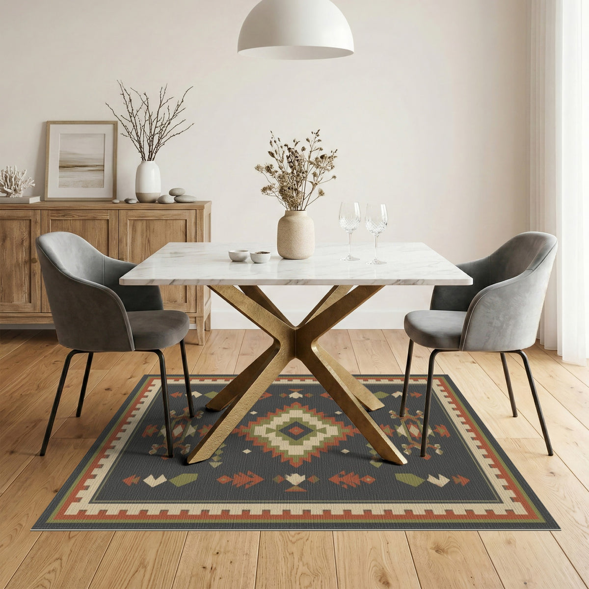 Heritage Tribal Grey Area Rug
