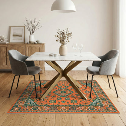 Orange Persian Medallion No. 19 Area Rug