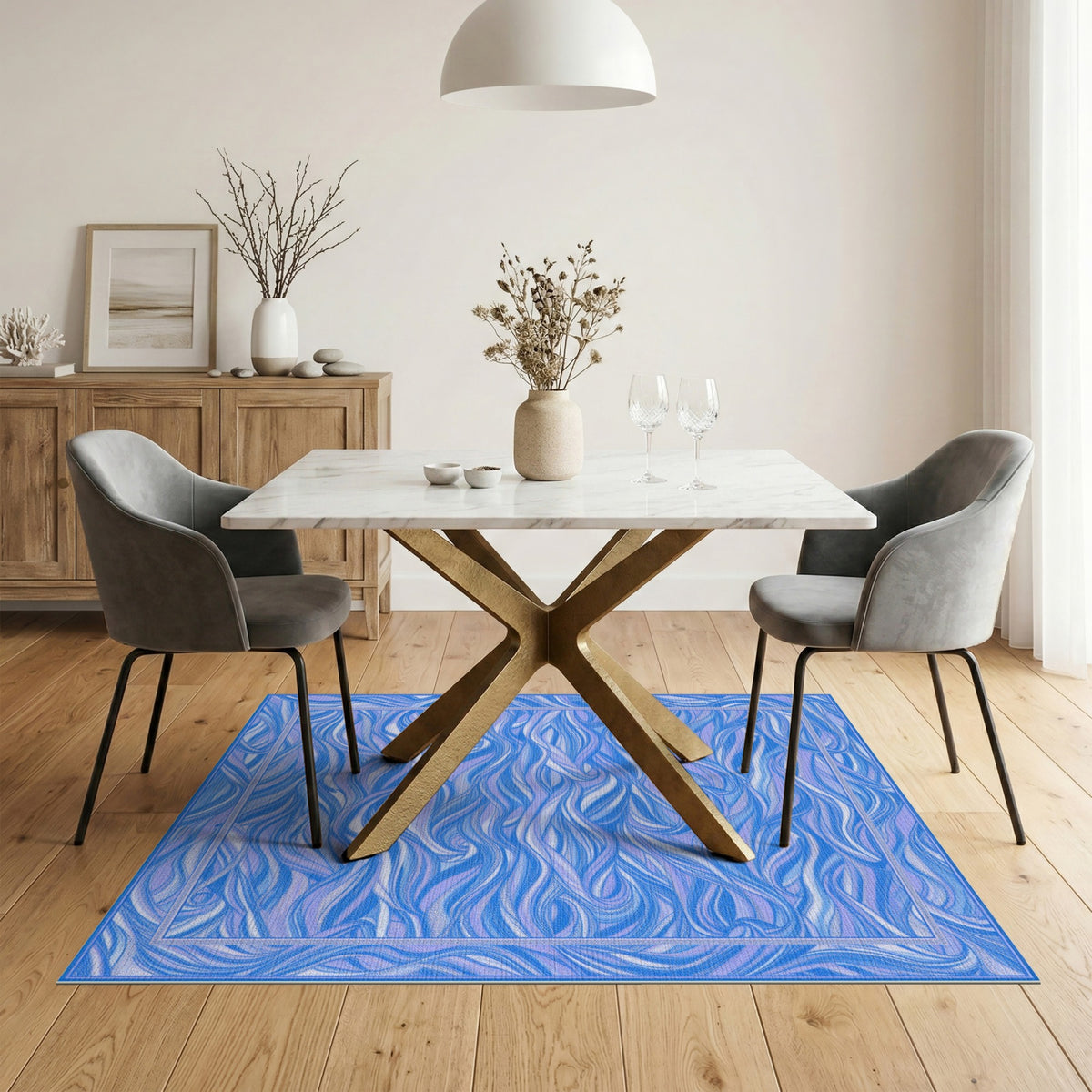 Blue Wave Abstract No. 17 Area Rug