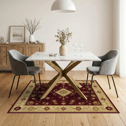 Red Persian Floral Medallion No. 40 Area Rug