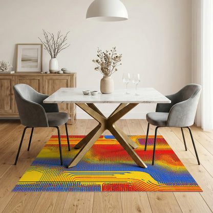 ODIKA Vibrant Multi-Color Wave Area Rug